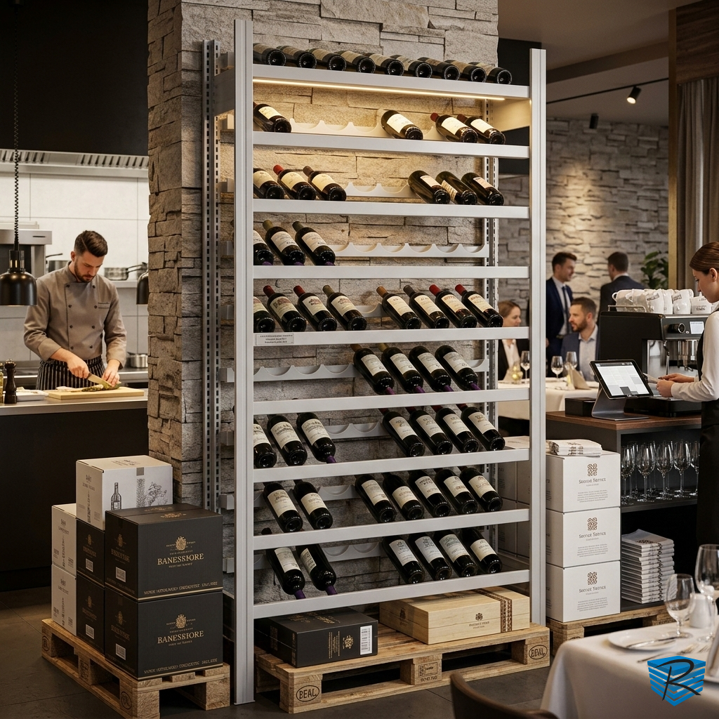 Wertiges Weinregal aus Metall für industrielle Anforderungen und professionelle Lagerung