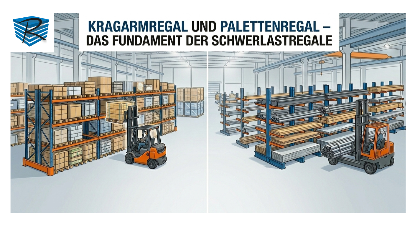 Kragarm Regal und Paletten Regal als Fundament der Schwerlast Regale