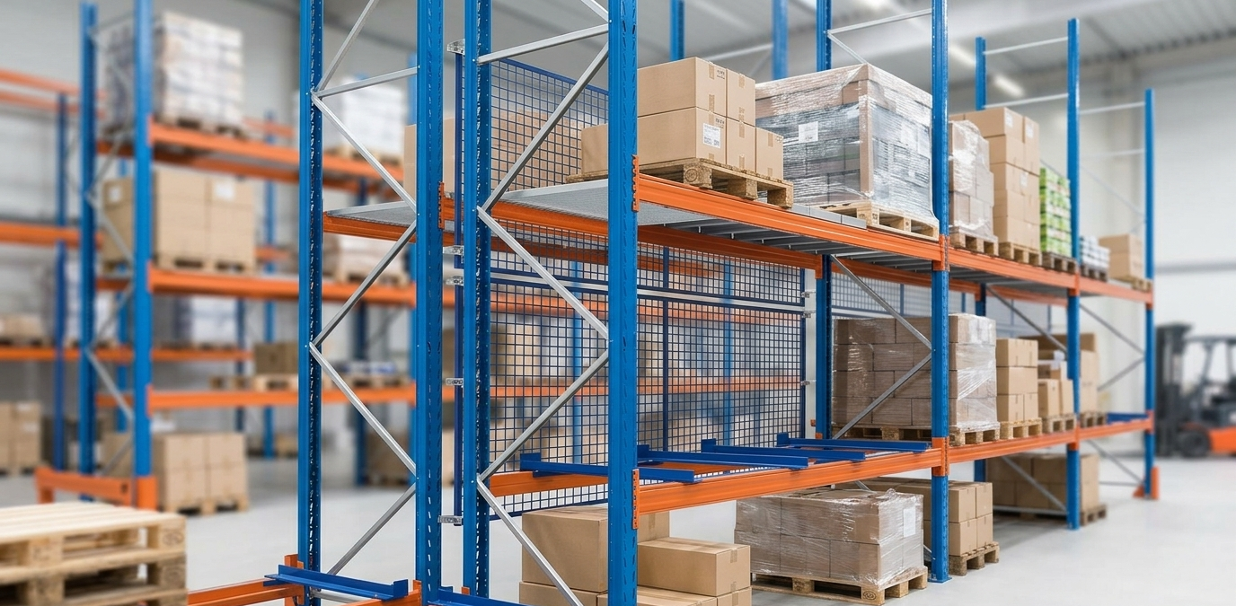 Gitterrückwand aus Metall für Palettenregale