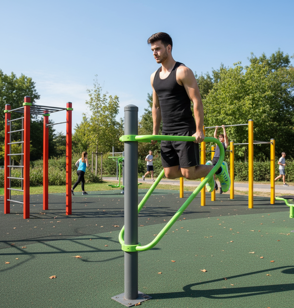 Dip-Bar für das Outdoor-Gym Parkanlage