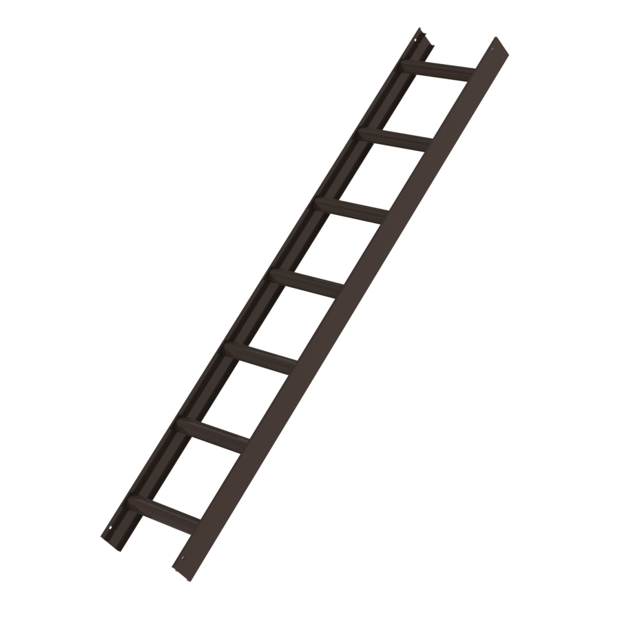 Dachleiter in braun aus Aluminium 7 Sprossen