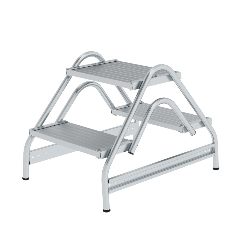 Arbeitspodest beidseitig begehbar Aluminium geriffelt