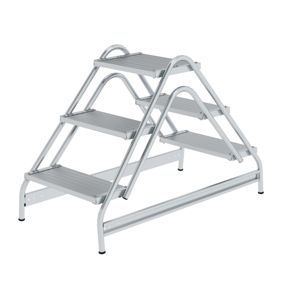 Arbeitspodest beidseitig begehbar Aluminium geriffelt