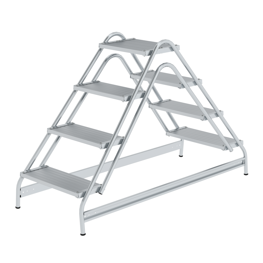 Arbeitspodest beidseitig begehbar Aluminium geriffelt