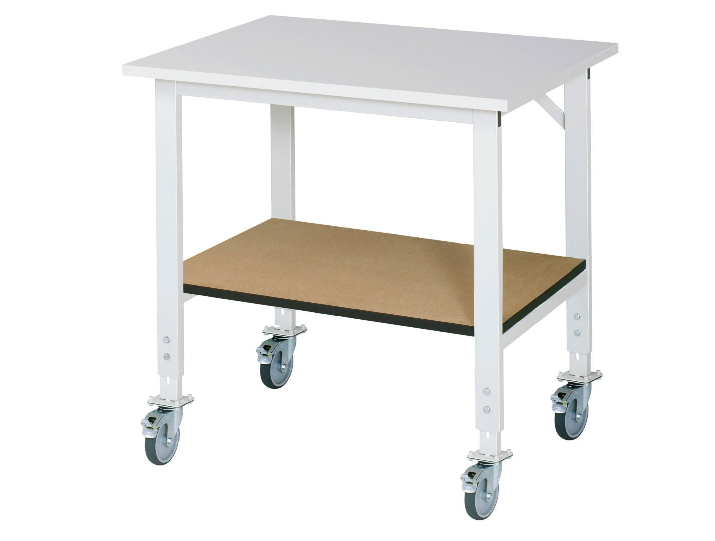 Arbeitstisch fahrbar der Serie TOM mit Ablegeboden