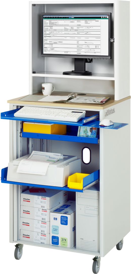 Computer-Station von Rau | Fahrbar mit Rollen