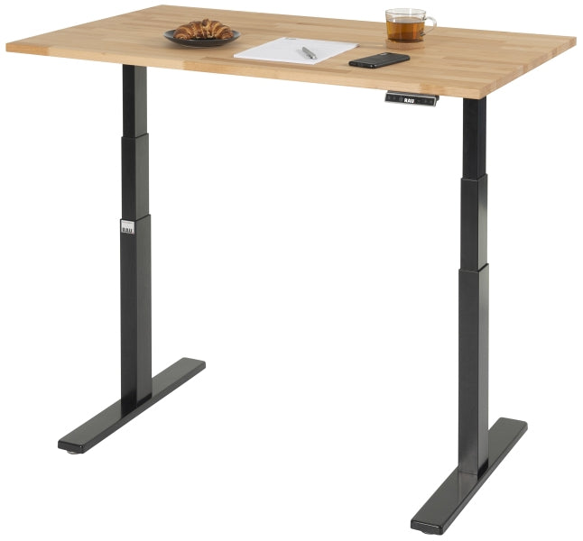 Schreibtisch adlatus 100, B1250xT800xH650-1300mm, tiefschwarz