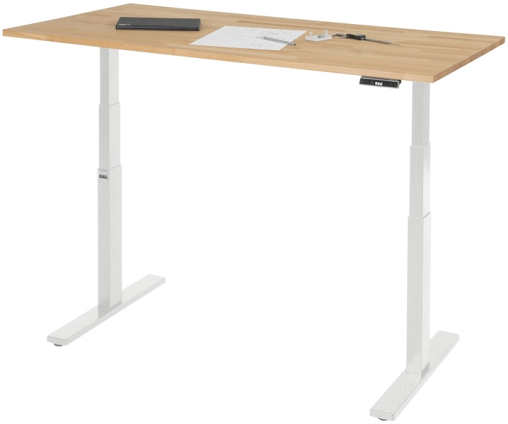 Schreibtisch adlatus 100, B1500xT800xH650-1300mm, lichtgrau