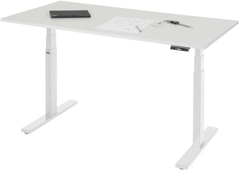 Schreibtisch adlatus 100, B1500xT800xH650-1300mm, lichtgrau