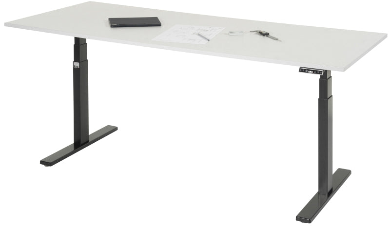 Schreibtisch adlatus 100, B2000xT800xH650-1300mm, tiefschwarz