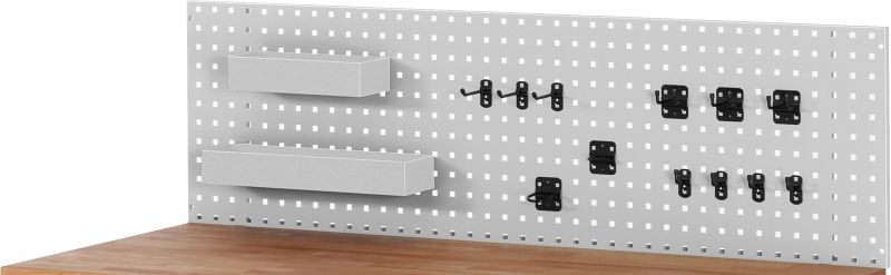 Lochplatte zur Werkbankmontage, inklusive Halterset