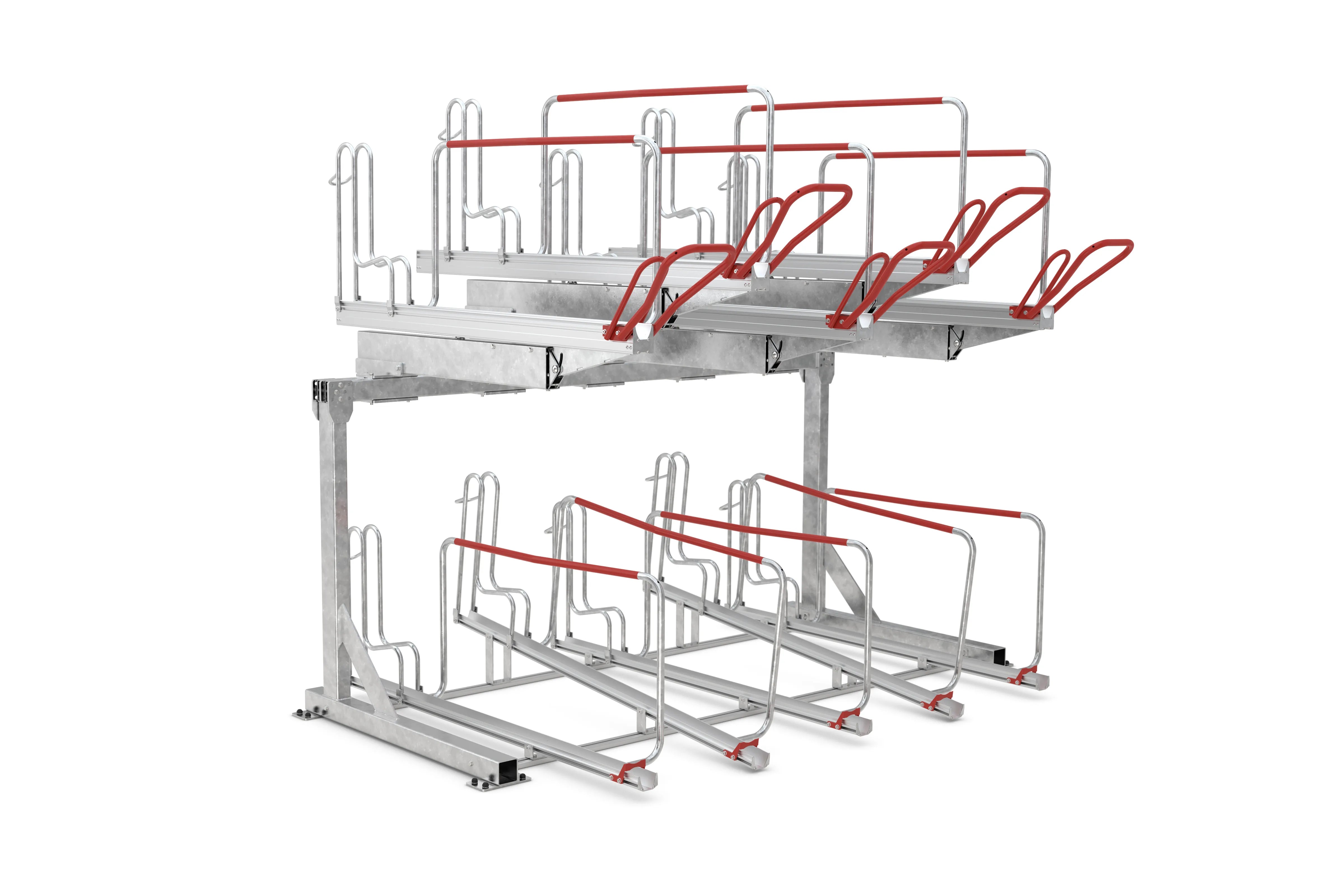 10 Abstellmöglichkeiten in Doppelstockhalterung