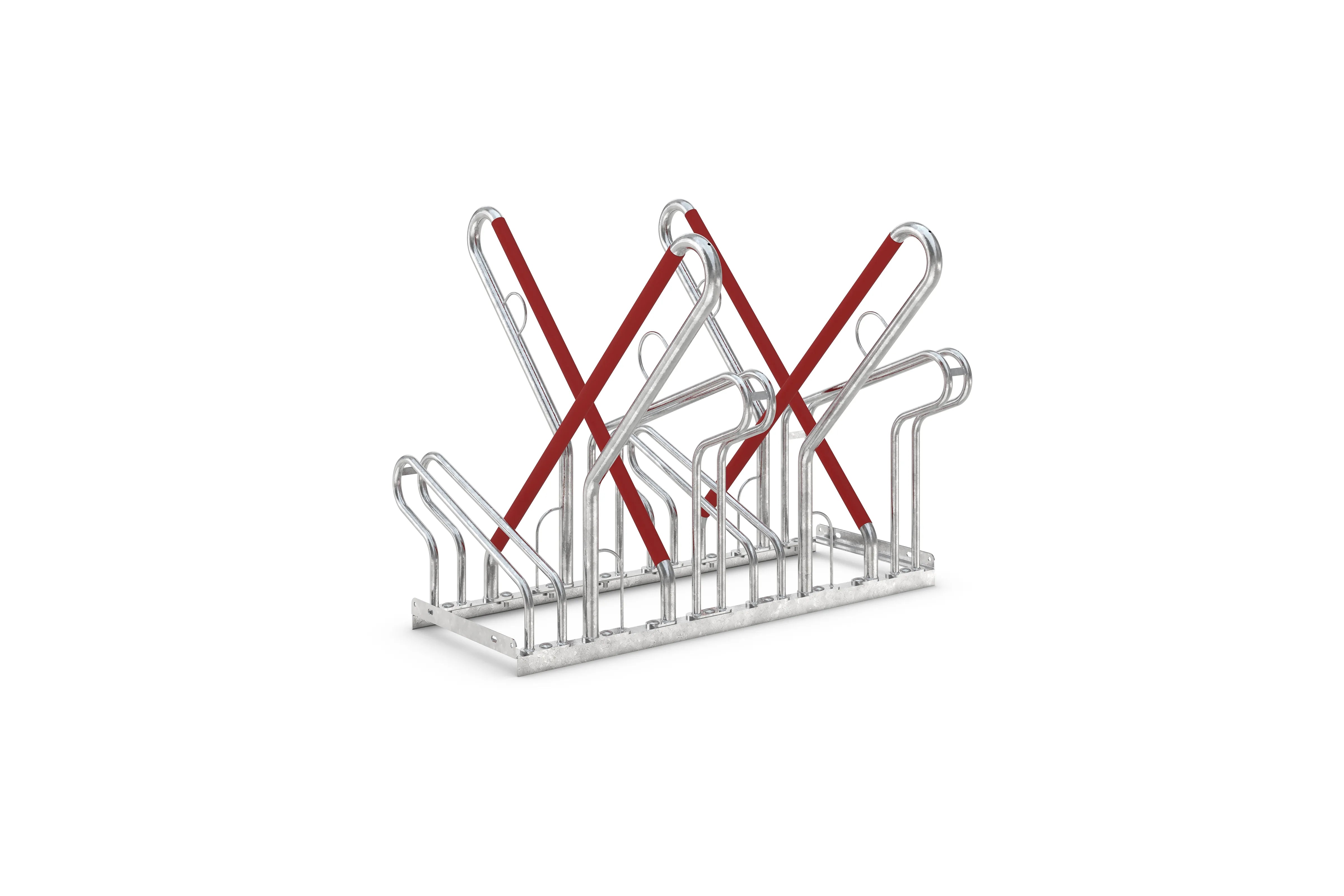 Fahrradständer Anlehnparker mit 4 gegenüberliegenden Abstellmöglichkeiten