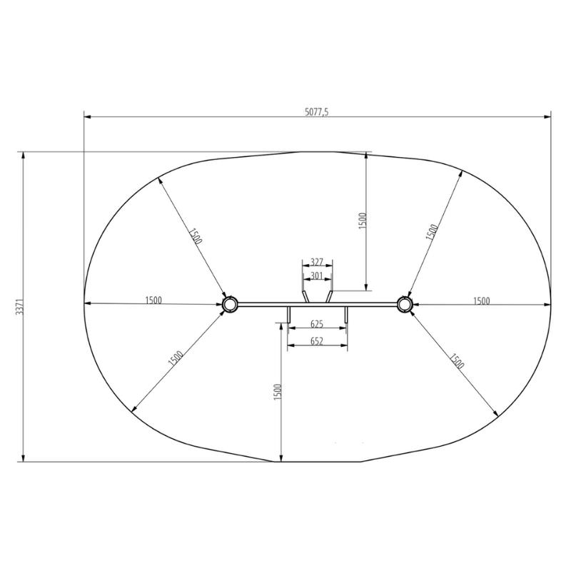 Aufbaumaße der multifunktionalen Klimmzugstange 1900