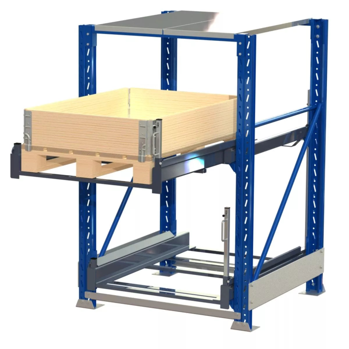 Schwerlast-Palettenauszugsregal 1.170x1.200 mm Traglast von 600 kg