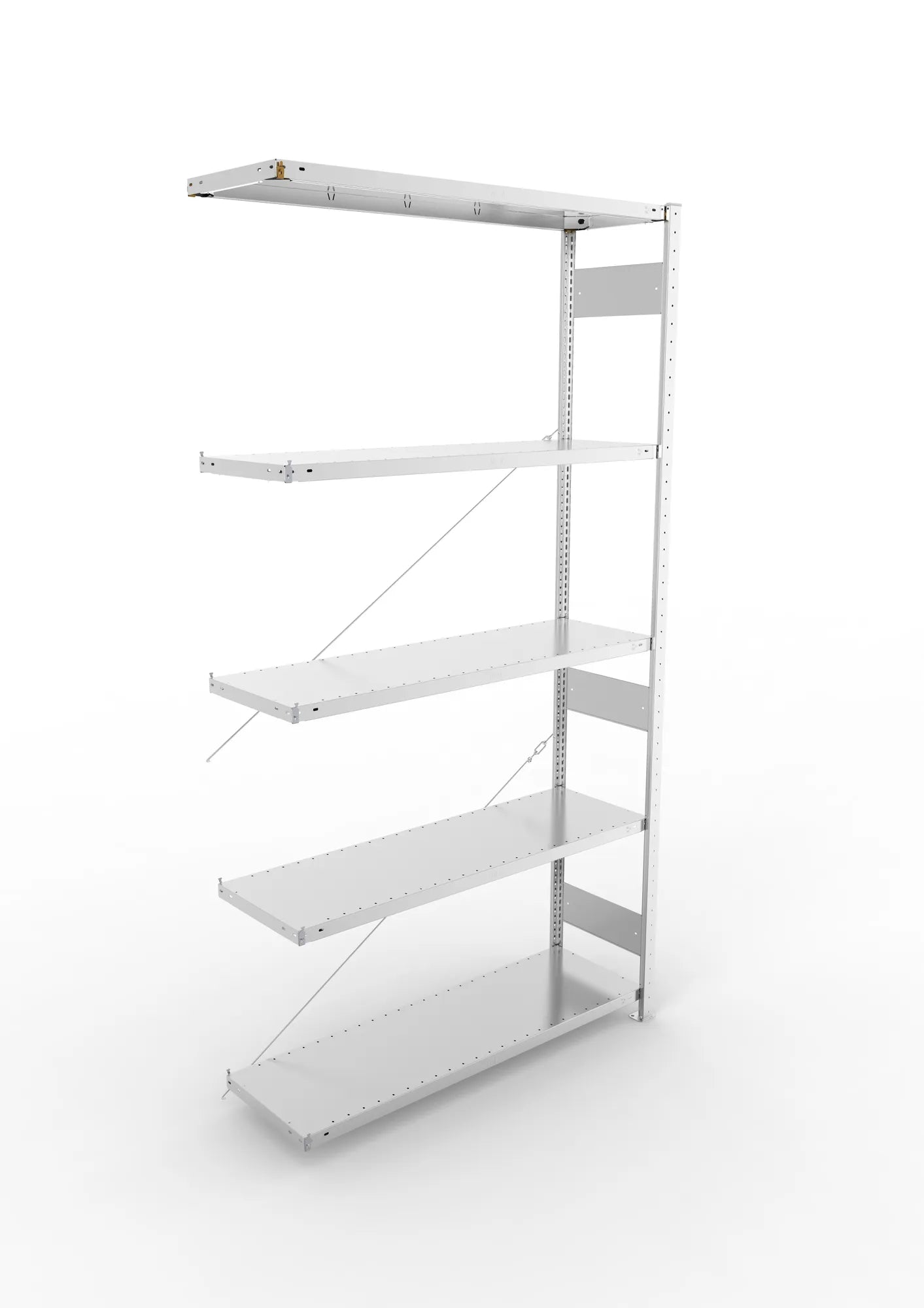 Fachbodenregal von Meta in verzinkt Anbauregal