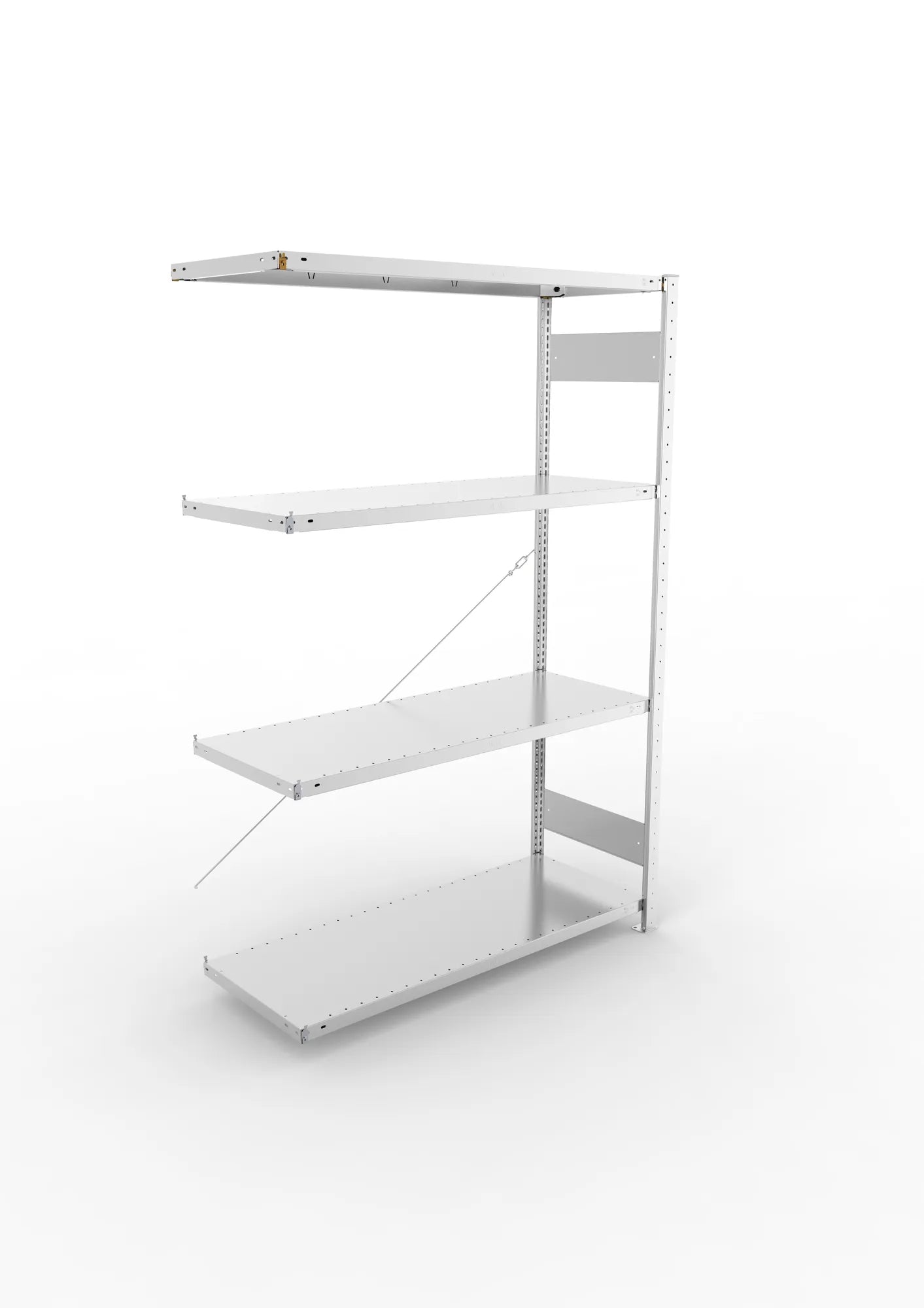 Fachbodenregal von Meta in verzinkt Anbauregal