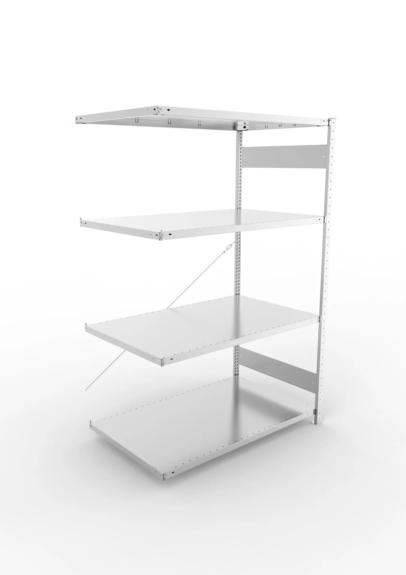 Fachbodenregal von Meta in verzinkt Anbauregal