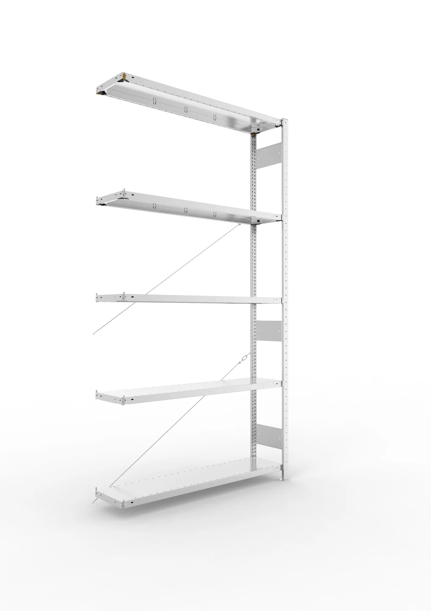 Fachbodenregal von Meta in verzinkt Anbauregal