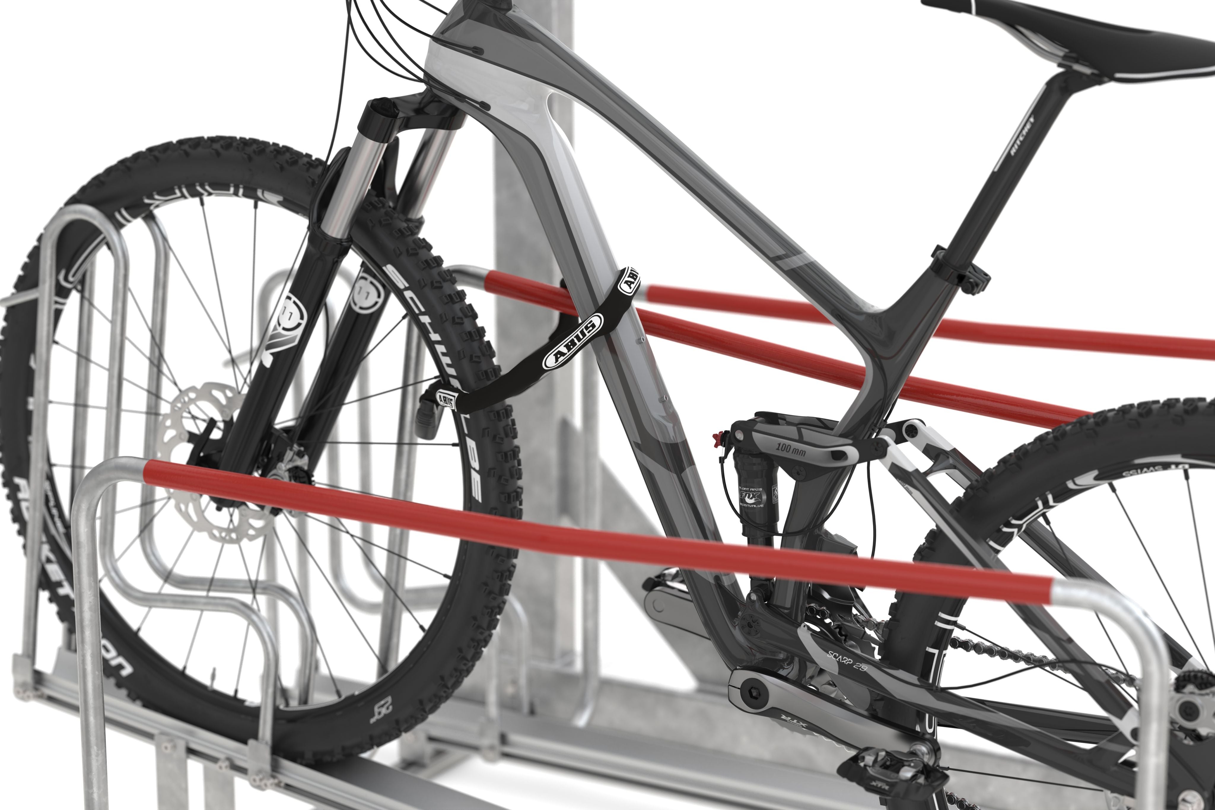 Abgeschlossenes Rad in Halterung