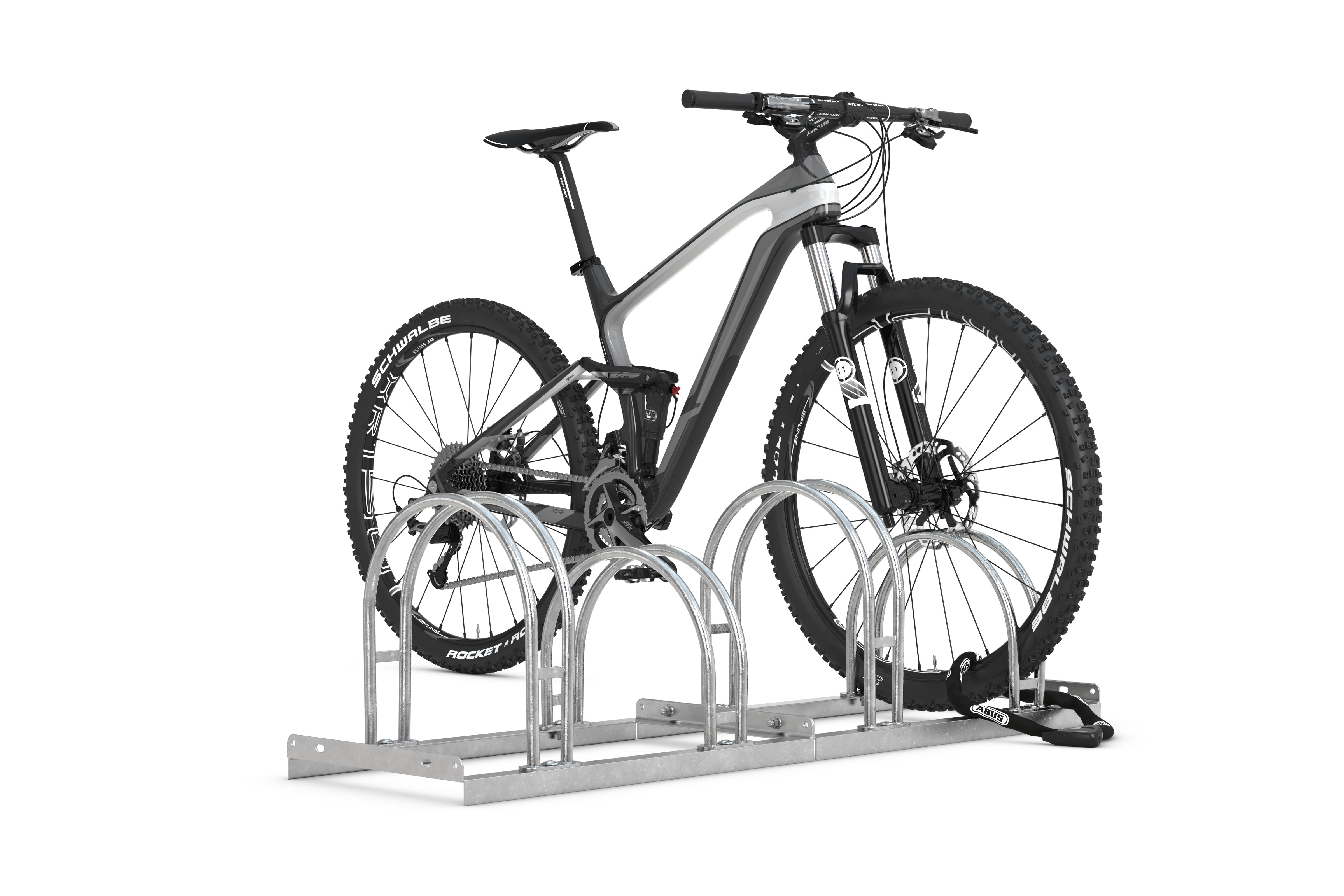 Fahrradständer Bogenparker mit angeschlossenem Fahrrad