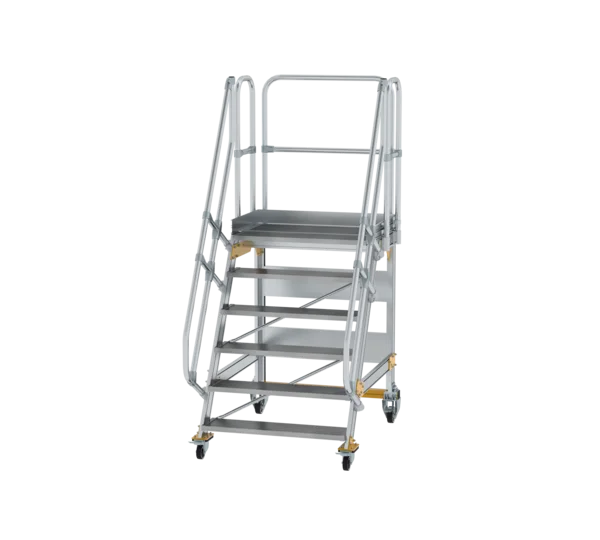 Plattformtreppe 60° fahrbar von MUNK Stufenbreite 1000 mm 6 Stufen