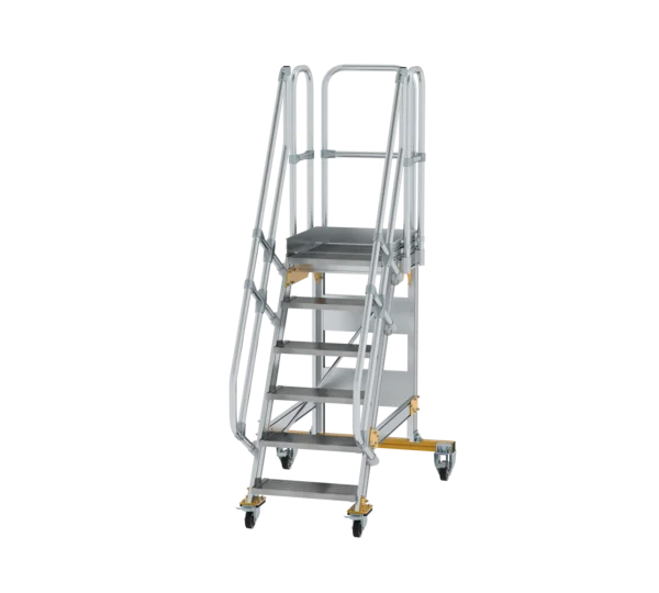 Plattformtreppe 60° fahrbar von MUNK Stufenbreite 600 mm 6 Stufen