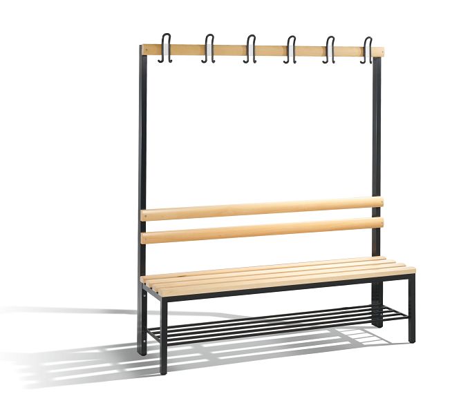 Garderobenbank einseitig Basic mit Schuhrost