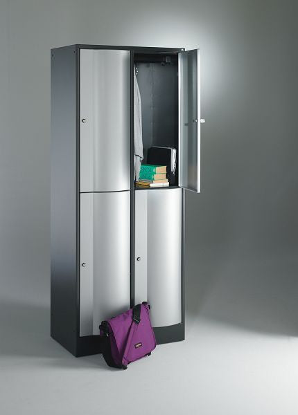 Spind doppelstöckig Resisto in schwarzgrau