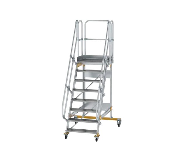 Plattformtreppe 60° fahrbar von MUNK Stufenbreite 800 mm 8 Stufen