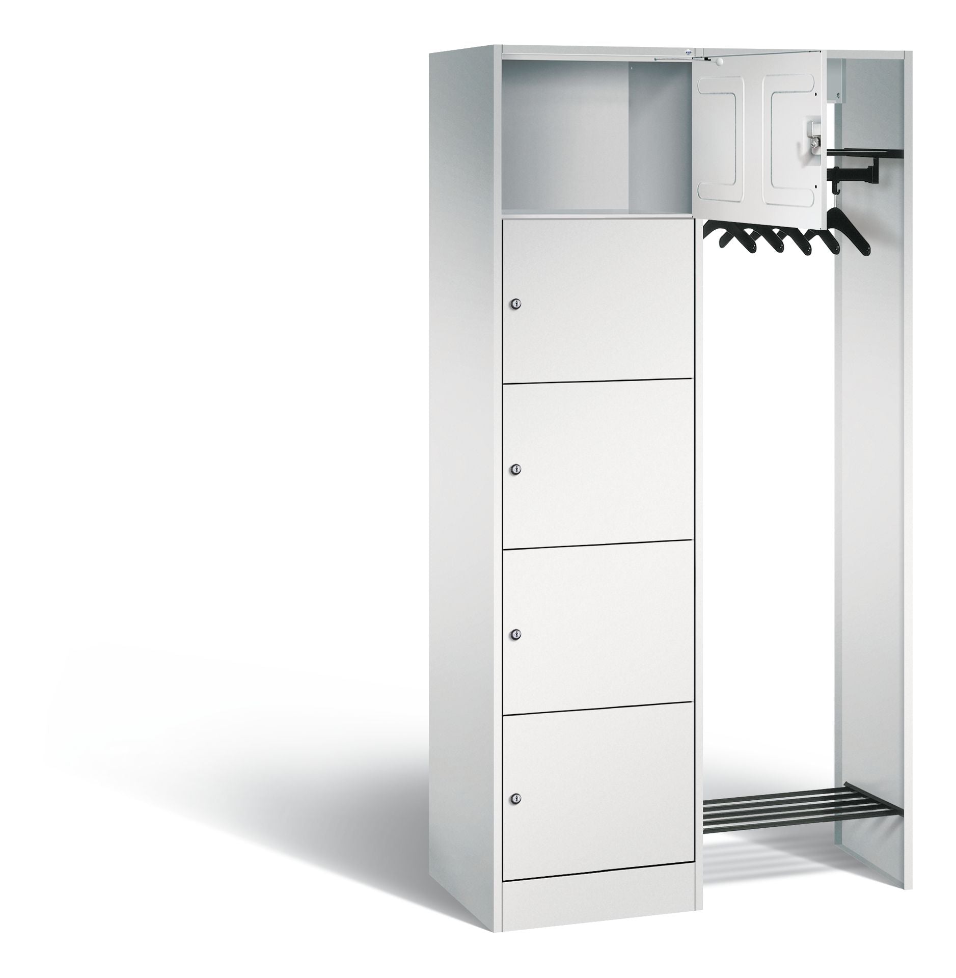Offene Garderobe, H1950xB960xT480mm in grau