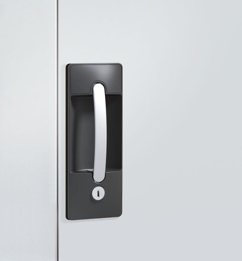 3-riegeliges Muldengriffschloss "Ergo-Lock" mit 2 Schlüsseln und patentiertem Mechanismus