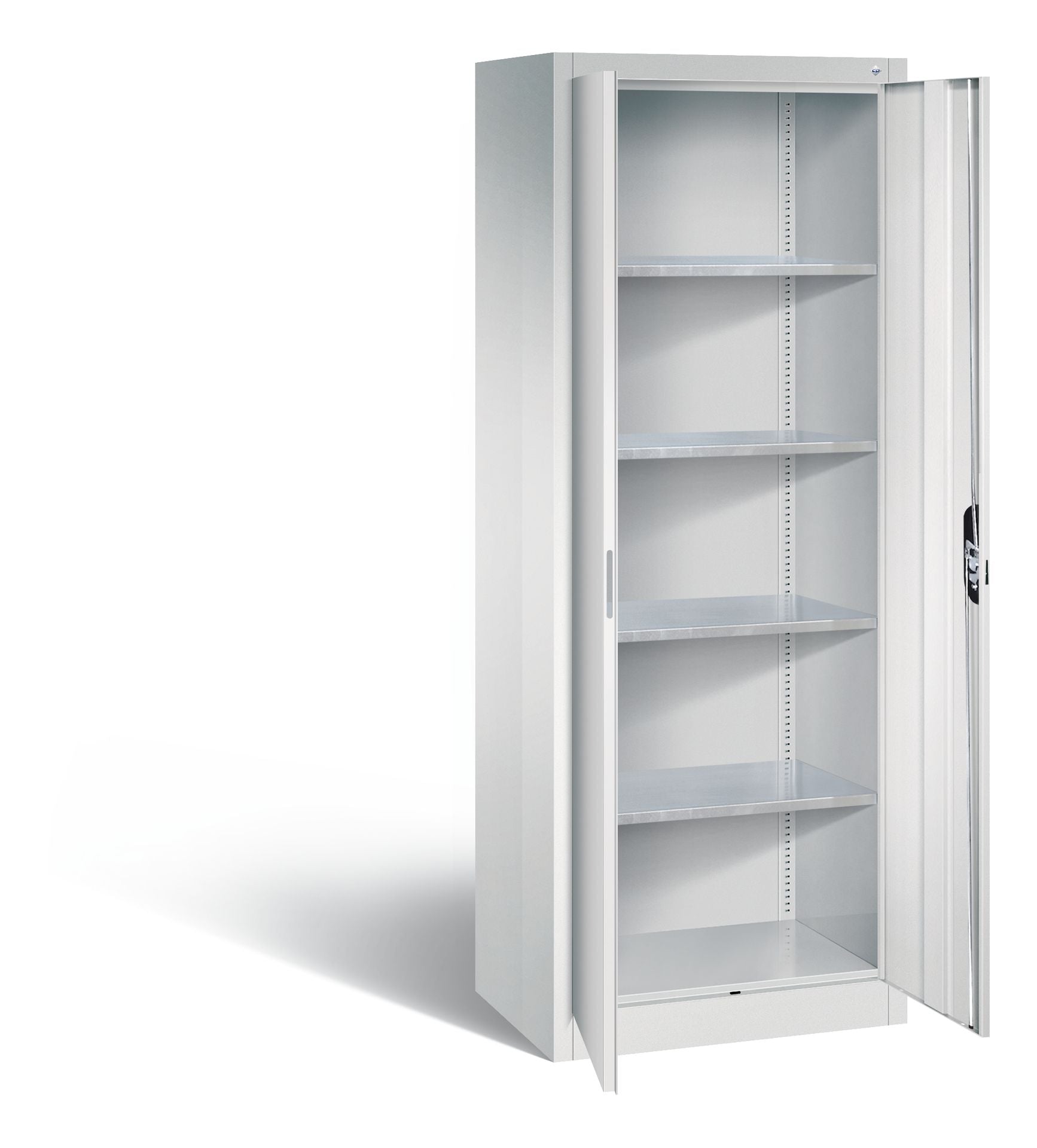 Flügeltürenschrank Acurado 700 mm Breite Innenansicht Lichtgrau