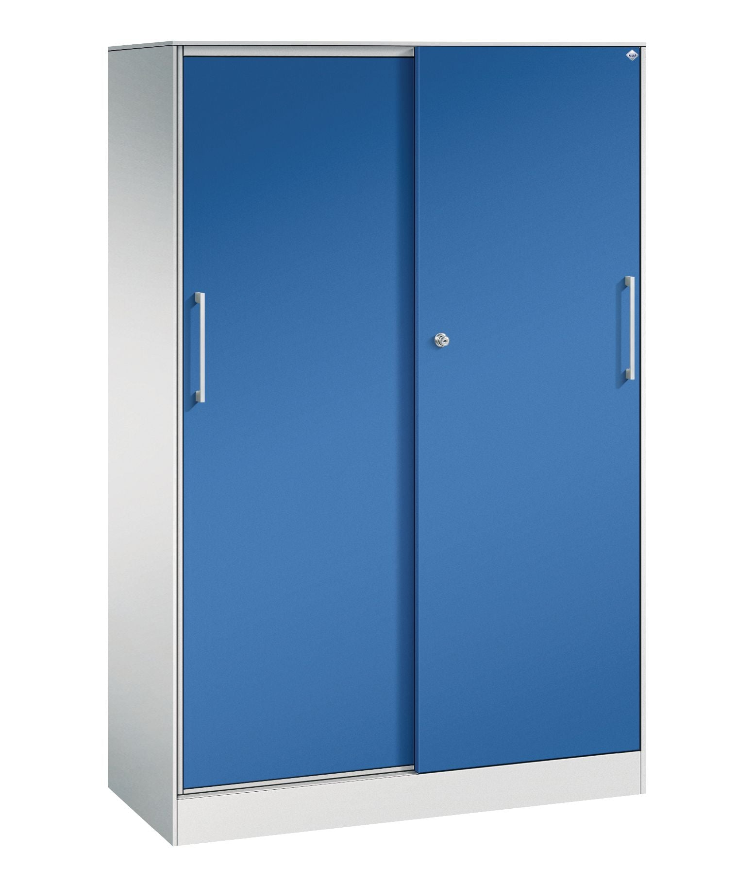 Schiebtürenschrank Enzianblau 1635 mm Höhe