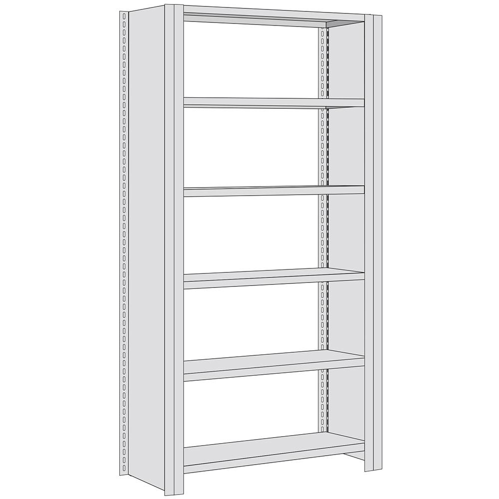 Fachbodenregal mit Seitenwand