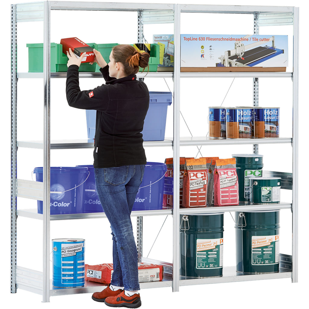 Fachbodenregale Typ S - Fachlast 300 kg glanzverzinkte Ausführung als SET