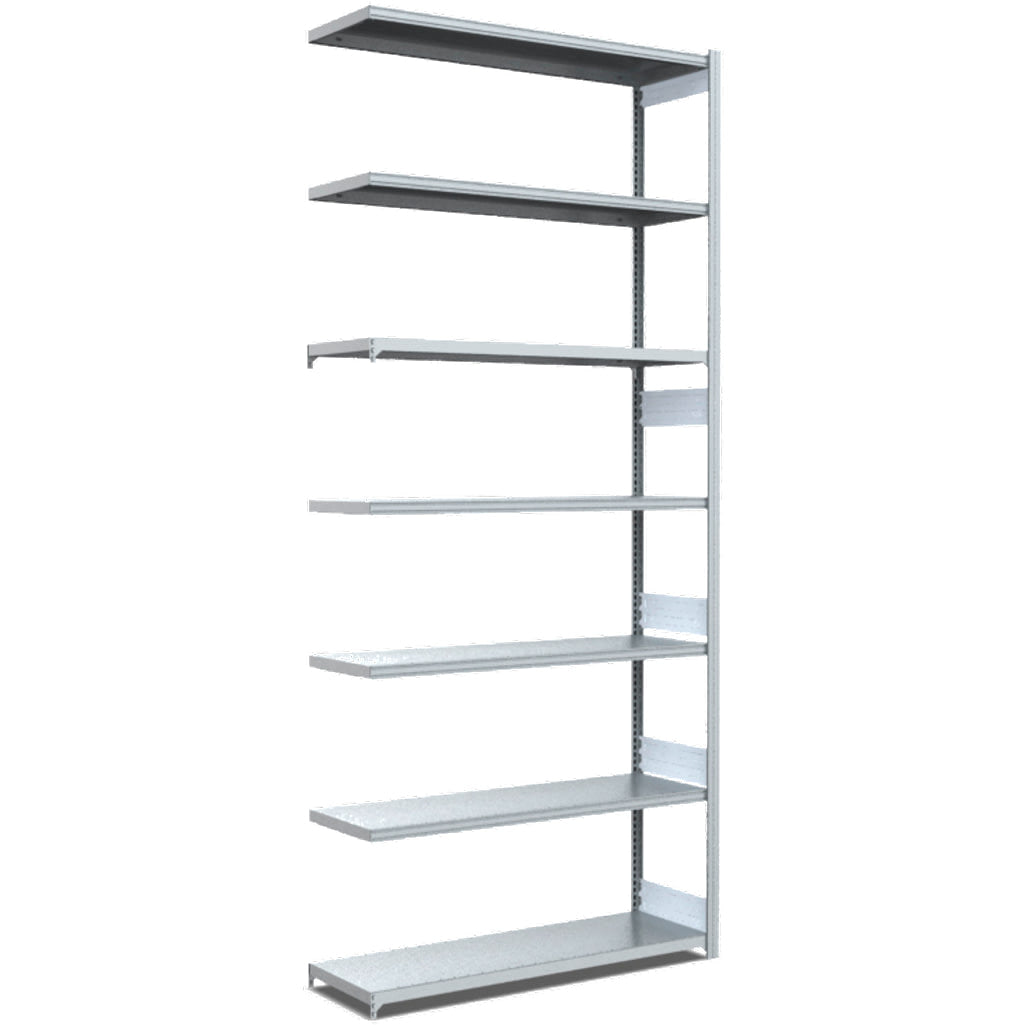 Fachbodenregale Typ S - Fachlast 300 kg glanzverzinkte Ausführung als Anbauregal