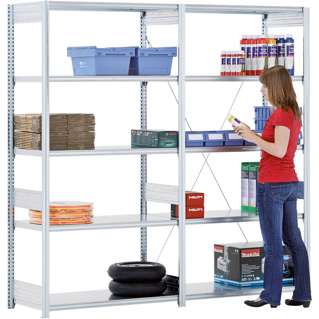 Fachbodenregale Typ EL - Fachlast 100 kg glanzverzinkte Ausführung