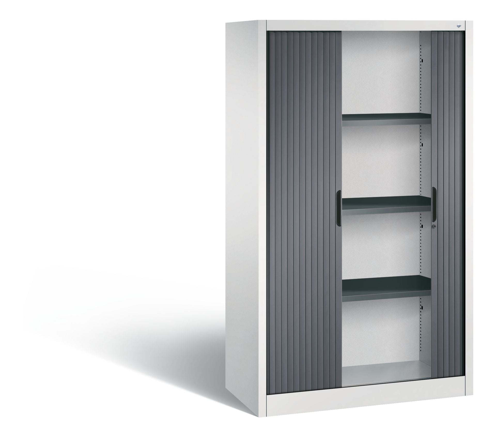 Rollladenschrank Omnispace 1000 mm Innenansicht Schwarzgrau