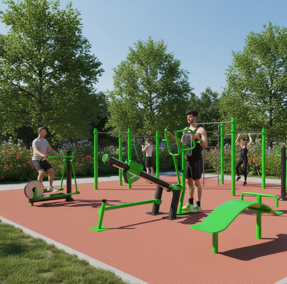 Rudergerät mit Wiederstand für das Outdoor-Gym
