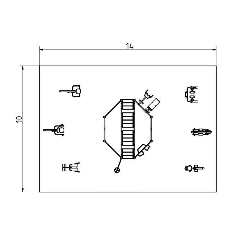 Fitness-Park und Calisthenics Park Zeichnung