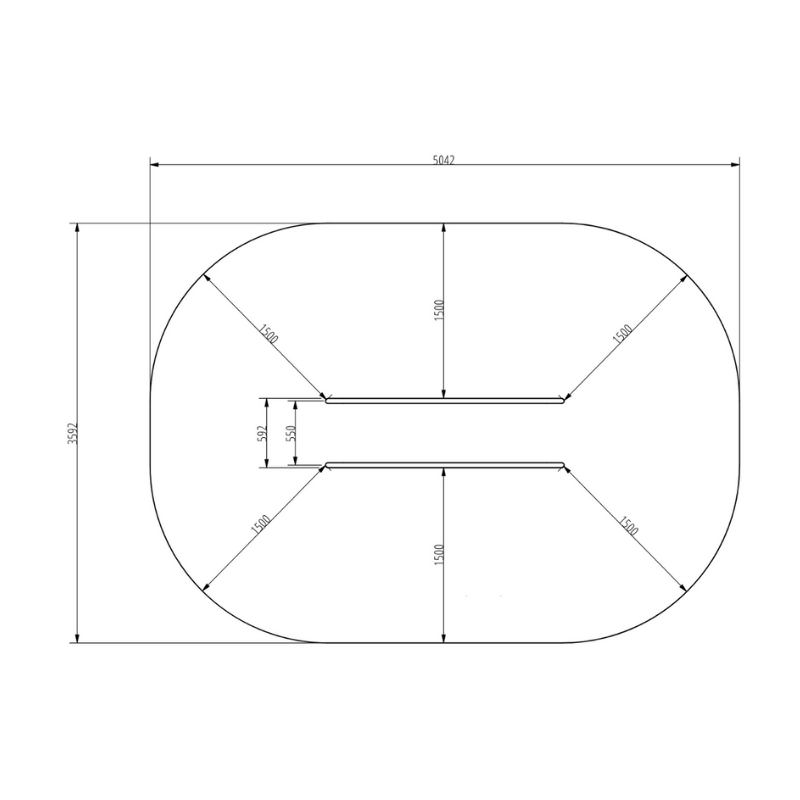 Parallelbarrren aus Edelstahl in grün Zeichnung
