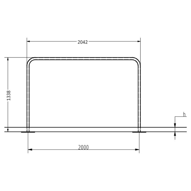 Parallelbarrren aus Edelstahl in grün Zeichnung