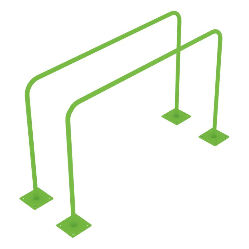 Parallelbarrren aus Edelstahl in grün