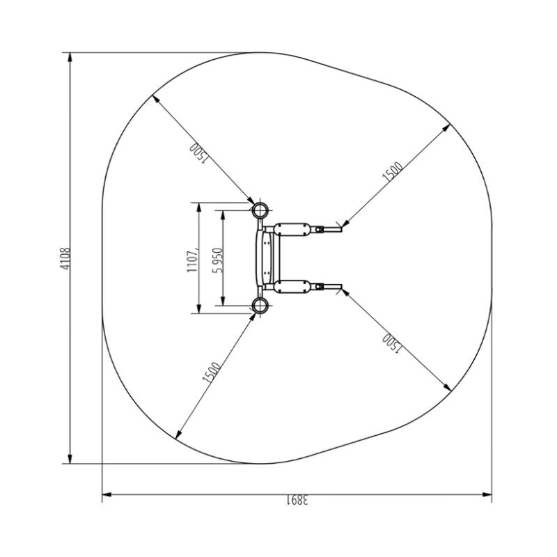 Multifunktions-Trainer 950 aus Stahl Zeichnung
