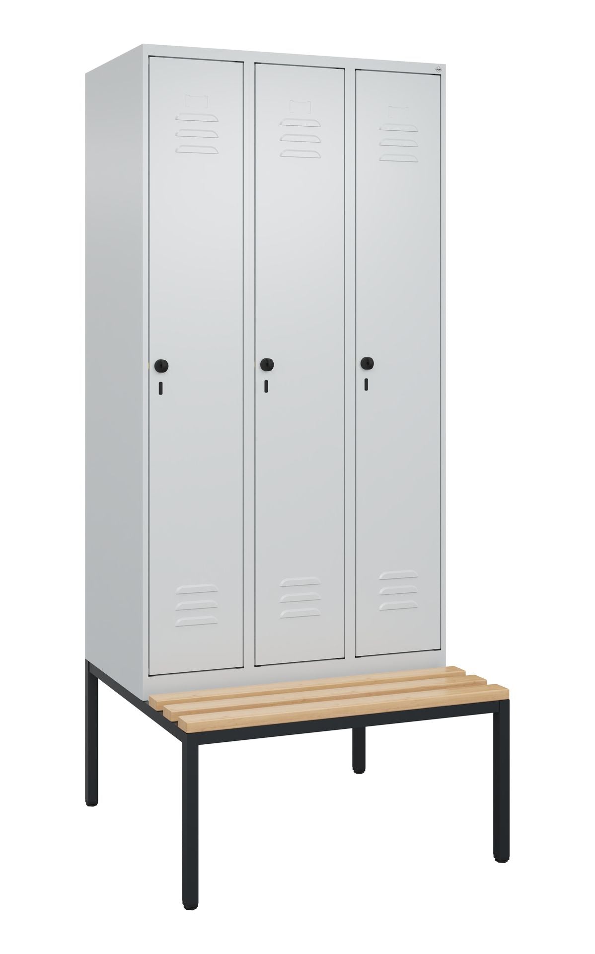 Spind 3 Abteile mit Sitzbank
