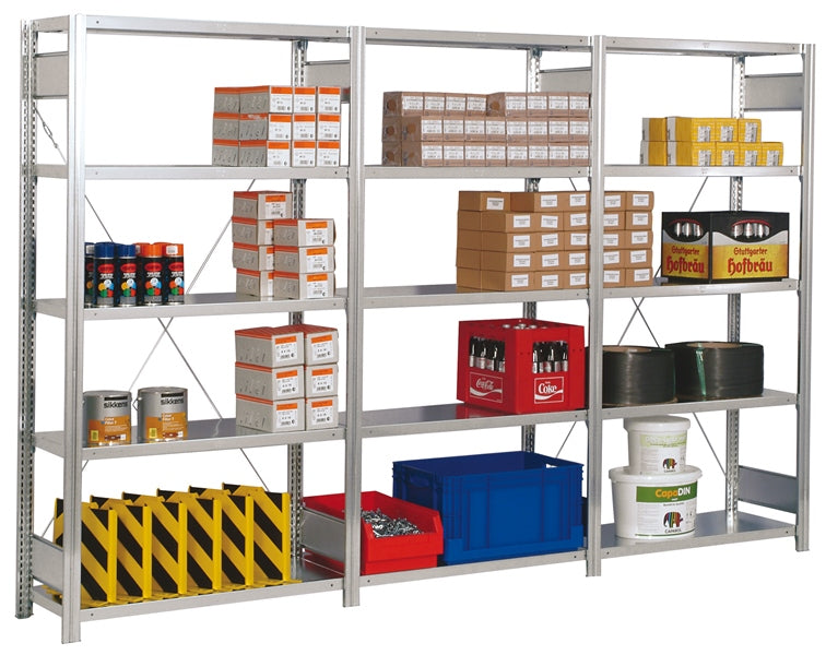 Lager-Anbauregal Plus 250x100x40 cm Fachlast 350 kg Feldlast 2.000 kg