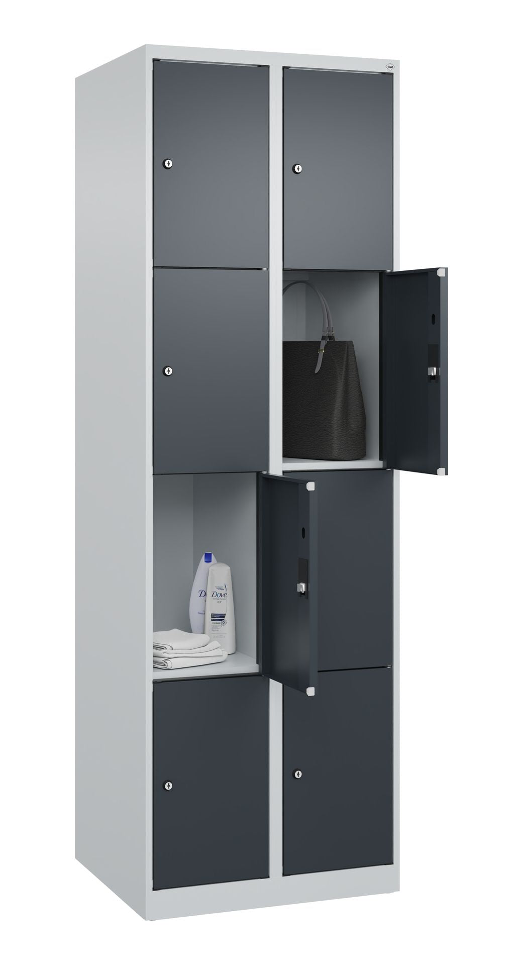 Schließfachschrank Evolo Plus – Metall-Spind mit wählbaren Fächern & Farben