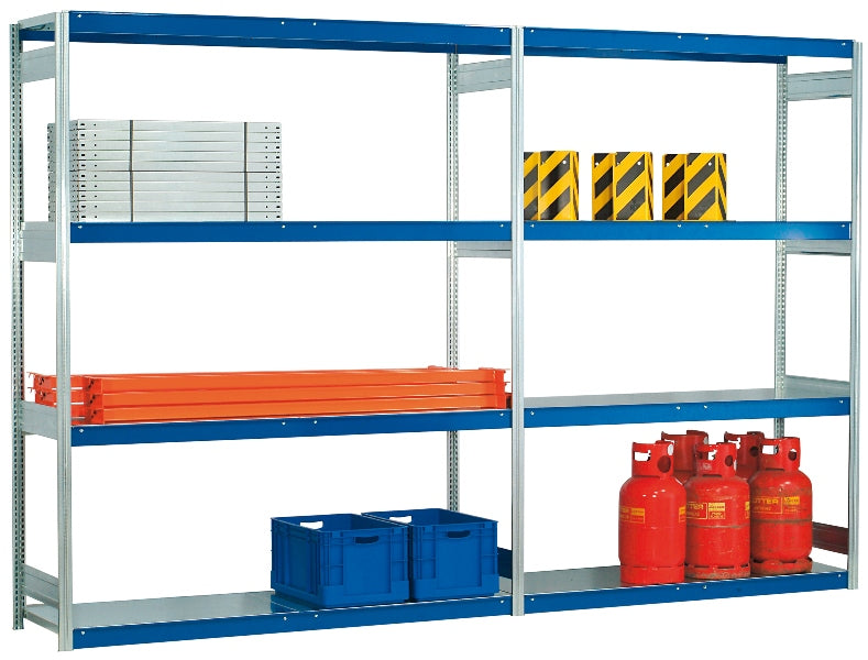 Weitspann-Anbauregal Stahlpaneel 250x201x50 cm Fachlast 400 kg Feldlast 2.500 kg