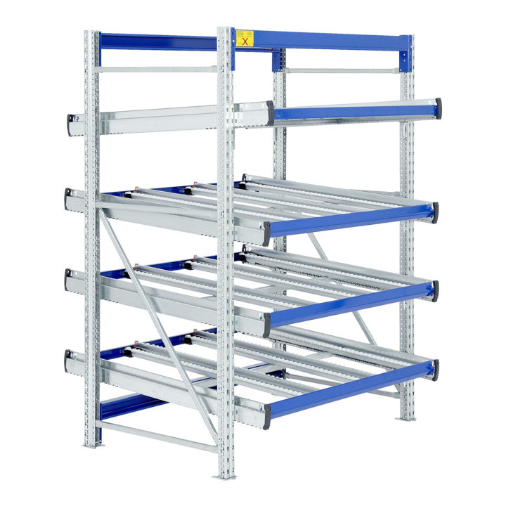 Durchlaufregal SF4/SDS | L1300xH2000xT1470mm 6RL | Grundfeld gerade